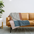 Navy Rust Gray Modern Abstract Throw Blanket Gallery Image 1