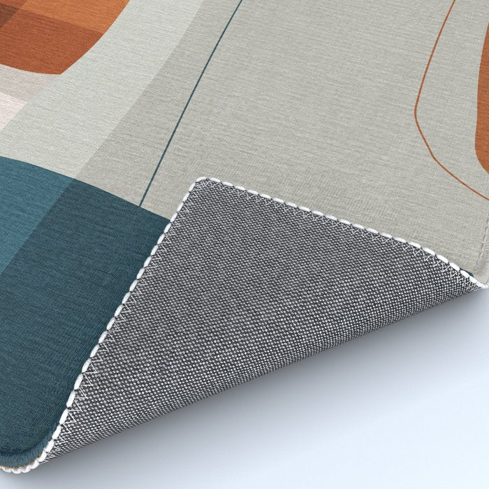 Navy Rust Gray Modern Abstract Rug Gallery Image 4