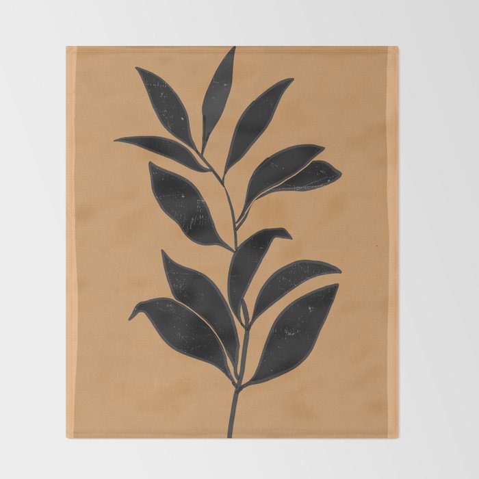 Abstract Art /Minimal Plant 79 Throw Blanket Gallery Image 2