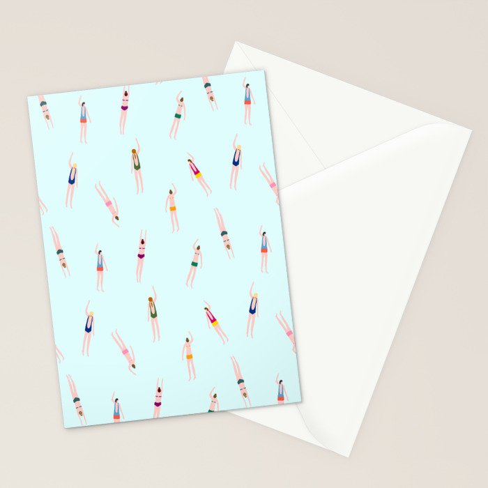 Swimmers in the pool Stationery Card Gallery Image 2