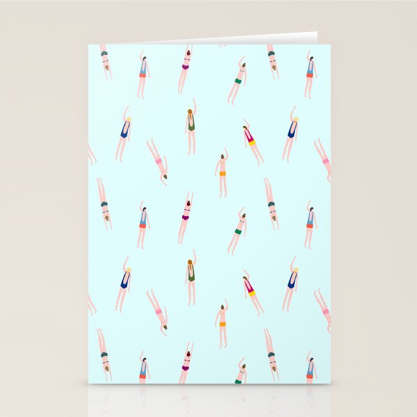 Swimmers in the pool Stationery Card Gallery Image 2