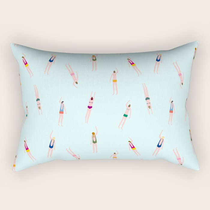 Swimmers in the pool Rectangular Pillow Gallery Image 1
