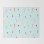 Swimmers in the pool Throw Blanket Gallery Image 2