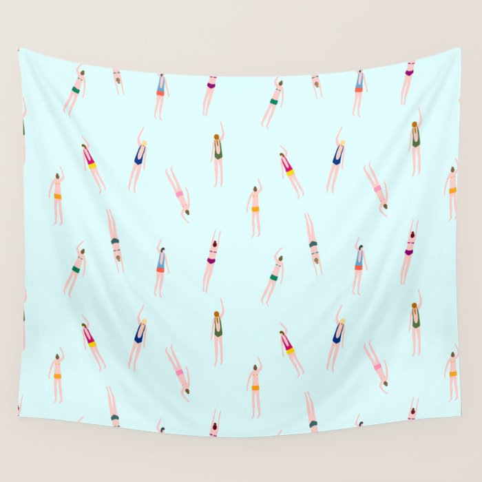 Swimmers in the pool Wall Tapestry Gallery Image 4