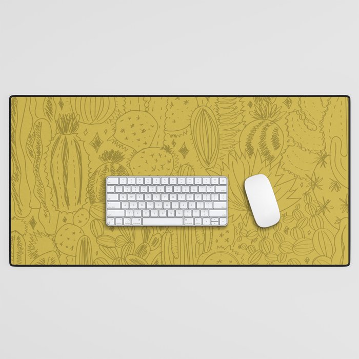 Cactus Scene in Green Desk Mat Gallery Image 1