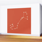 Scorpio Zodiac Star Constellation Line Art Coral Red Wall Mural Gallery Image 2