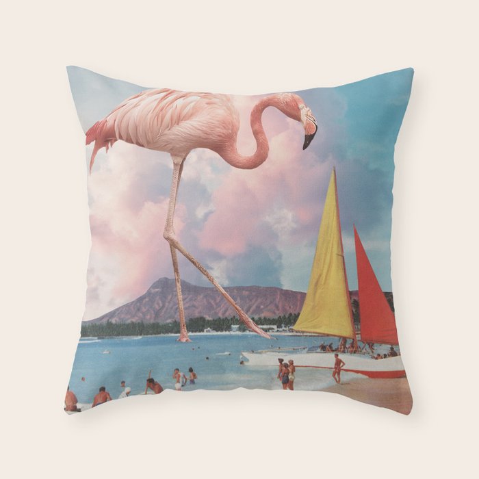 Flamingo Playground Throw Pillow Gallery Image 1