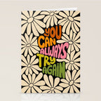 Retro Floral Lettering - You can always try again Stationery Card Gallery Image 2