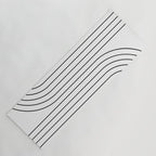 Minimal Line Curvature I Black and White Mid Century Modern Arch Abstract Yoga Mat Gallery Image 1