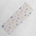 Coastal Cowgirl | Beachy Blue Seashells & Boots Yoga Mat Gallery Image 1