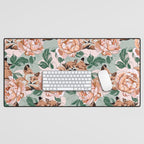 Red foxes in the rose bushes 24 Desk Mat Gallery Image 1