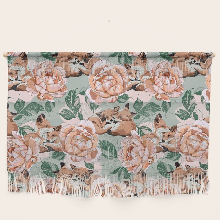 Red foxes in the rose bushes 24 Wall Hanging Gallery Image 1