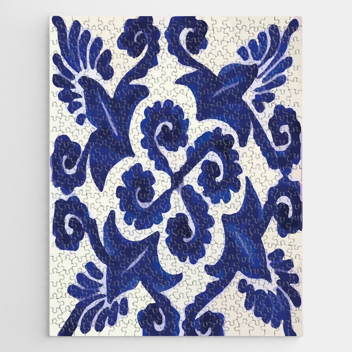 Talavera mexican tile traditional blue ceramic mosaic Jigsaw Puzzle Gallery Image 1