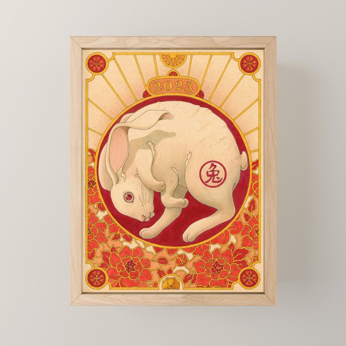 Year of the Rabbit 2023 Mini Art Print Gallery Image 1