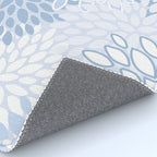 Festive, Winter, Floral Prints, Soft Blue and White Rug Gallery Image 4