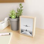 Steady As She Goes; aircraft coming in for an island landing black and white photography- photographs Mini Art Print Gallery Image 2