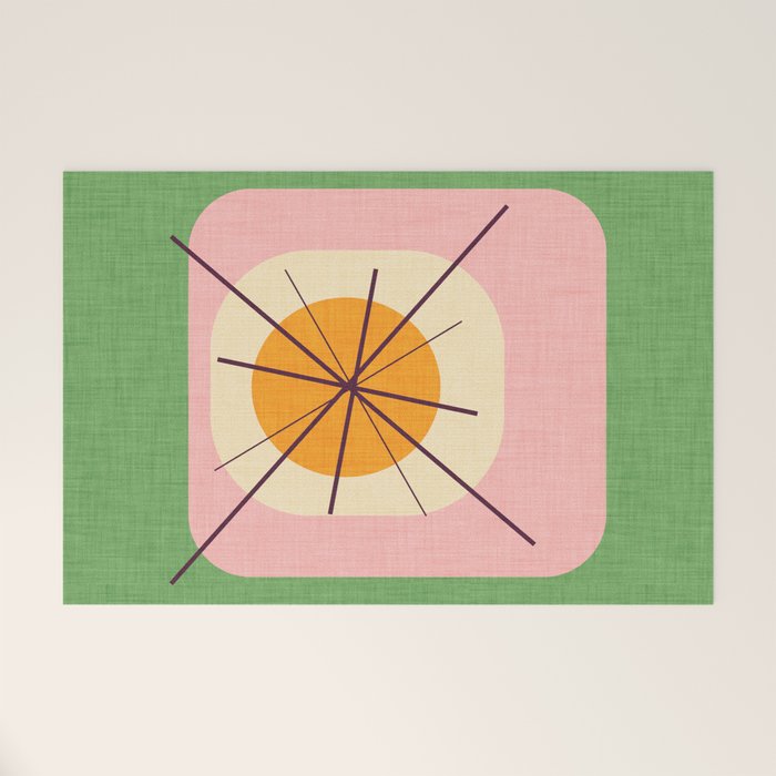 Flower Eggs Green-Pink Welcome Mat Gallery Image 1