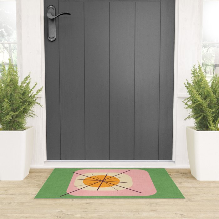 Flower Eggs Green-Pink Welcome Mat Gallery Image 3