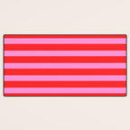 Preppy Pink and Red Stripes Pattern Desk Mat Gallery Image 3
