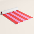 Preppy Pink and Red Stripes Pattern Yoga Mat Gallery Image 2