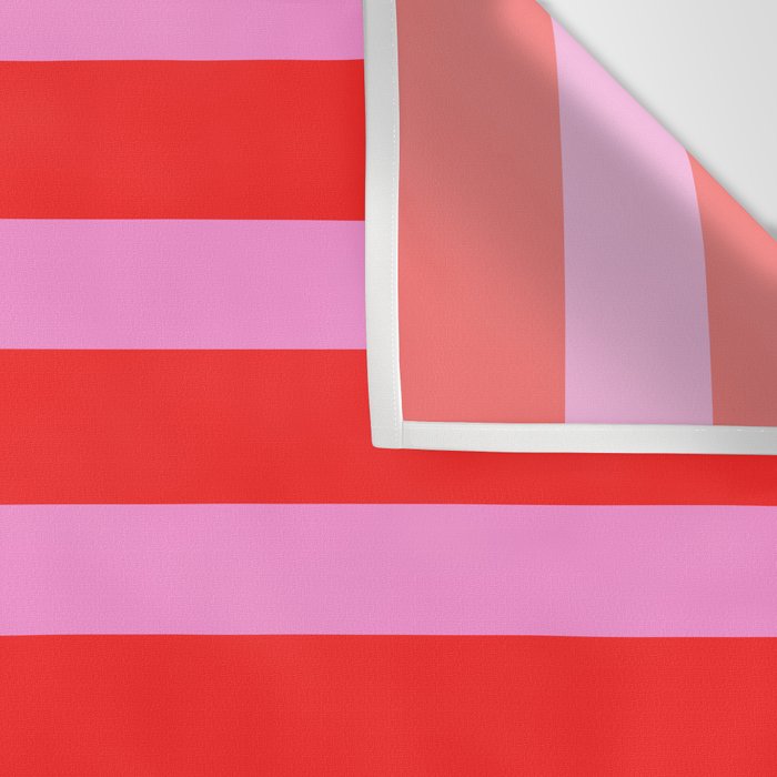 Preppy Pink and Red Stripes Pattern Wall Tapestry Gallery Image 3