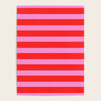 Preppy Pink and Red Stripes Pattern Poster Gallery Image 4