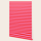 Preppy Pink and Red Stripes Pattern Wallpaper Gallery Image 2