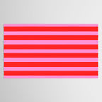 Preppy Pink and Red Stripes Pattern Tablecloth Gallery Image 2