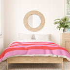 Preppy Pink and Red Stripes Pattern Duvet Cover Gallery Image 3