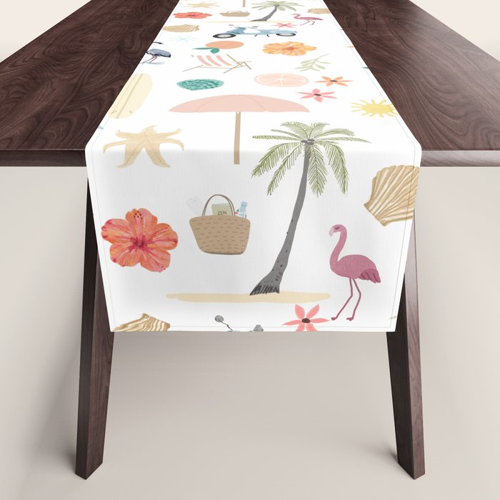 Fun beach pattern Table Runner Gallery Image 1