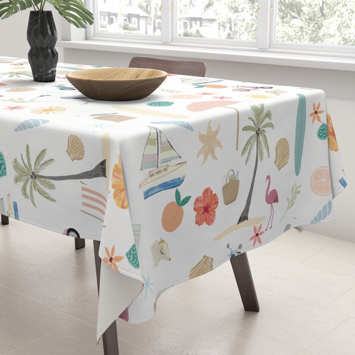 Fun beach pattern Tablecloth Gallery Image 3