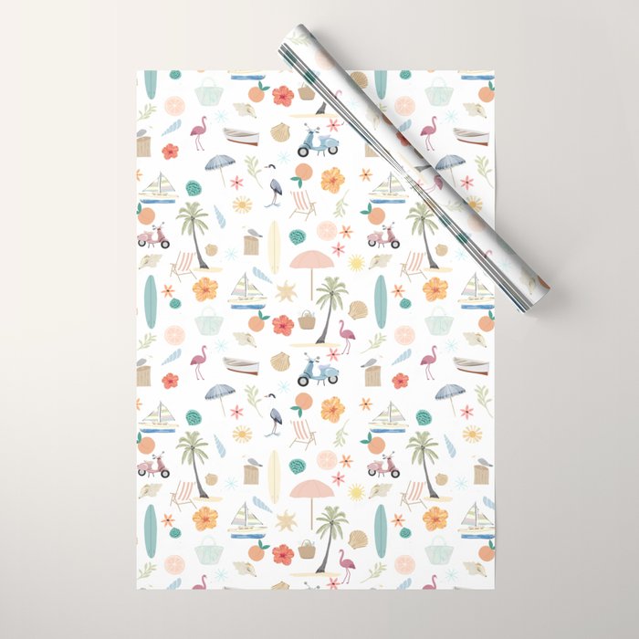 Fun beach pattern Wrapping Paper Gallery Image 1