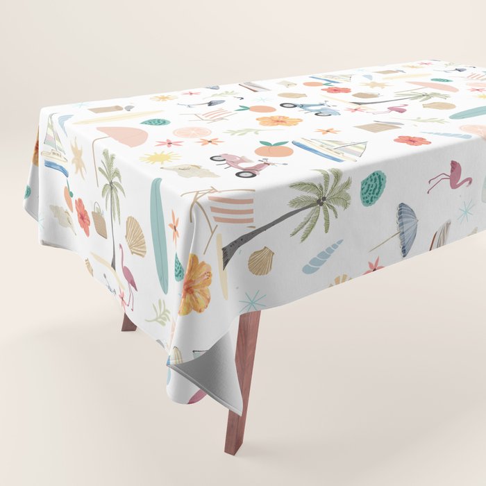 Fun beach pattern Tablecloth Gallery Image 1
