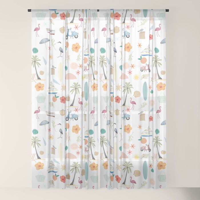 Fun beach pattern Window Curtain Gallery Image 18