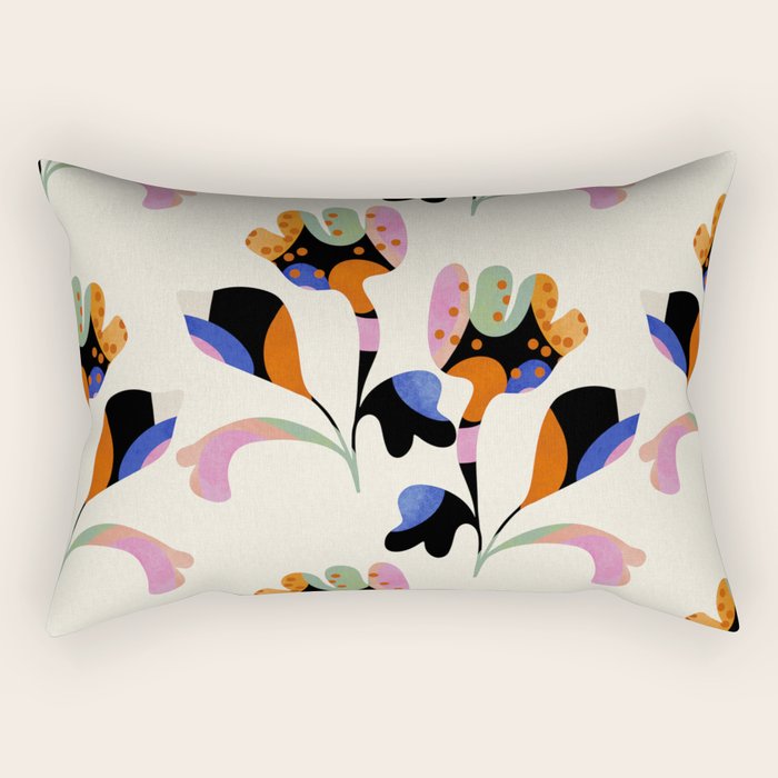 abstract whimsical flower minimal Rectangular Pillow Gallery Image 1