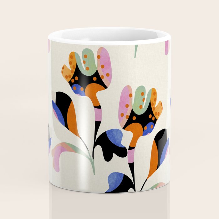 abstract whimsical flower minimal Coffee Mug Gallery Image 4