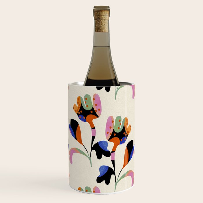 abstract whimsical flower minimal Wine Chiller Gallery Image 1
