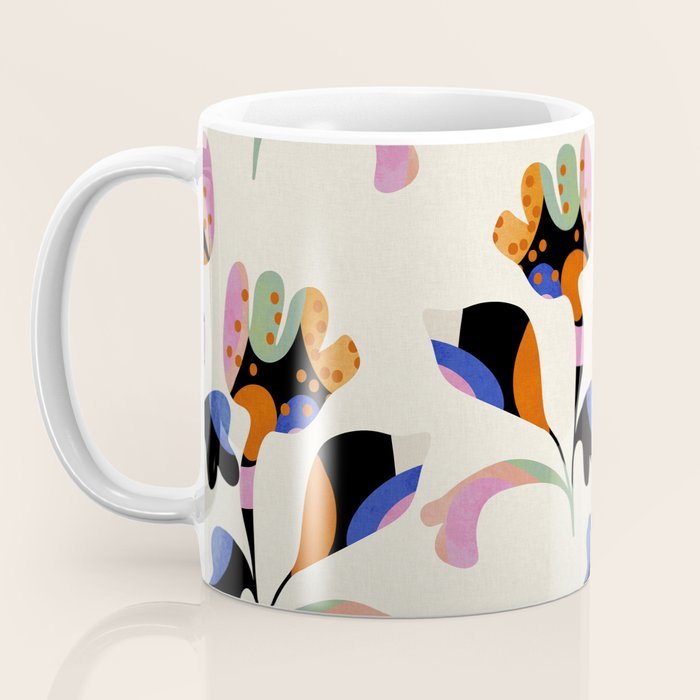 abstract whimsical flower minimal Coffee Mug Gallery Image 3