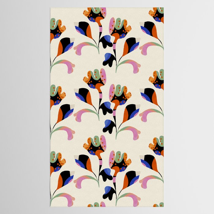 abstract whimsical flower minimal Tablecloth Gallery Image 2