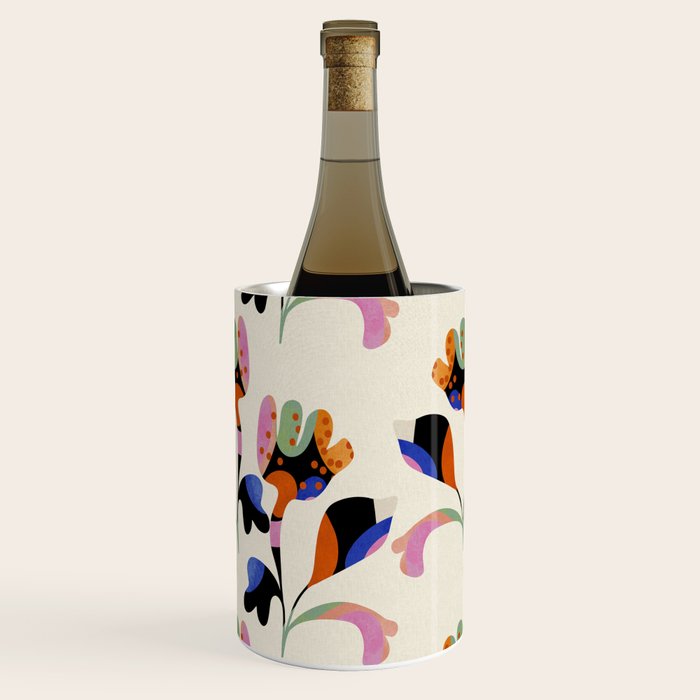 abstract whimsical flower minimal Wine Chiller Gallery Image 2