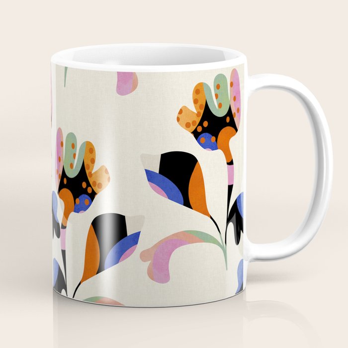 abstract whimsical flower minimal Coffee Mug Gallery Image 1
