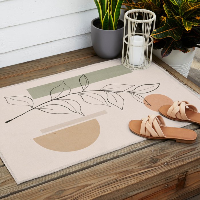 Abstract Minimal -Plant 11 Outdoor Rug Gallery Image 2