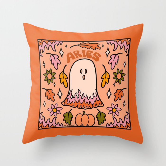 Aries Ghost Throw Pillow Gallery Image 1