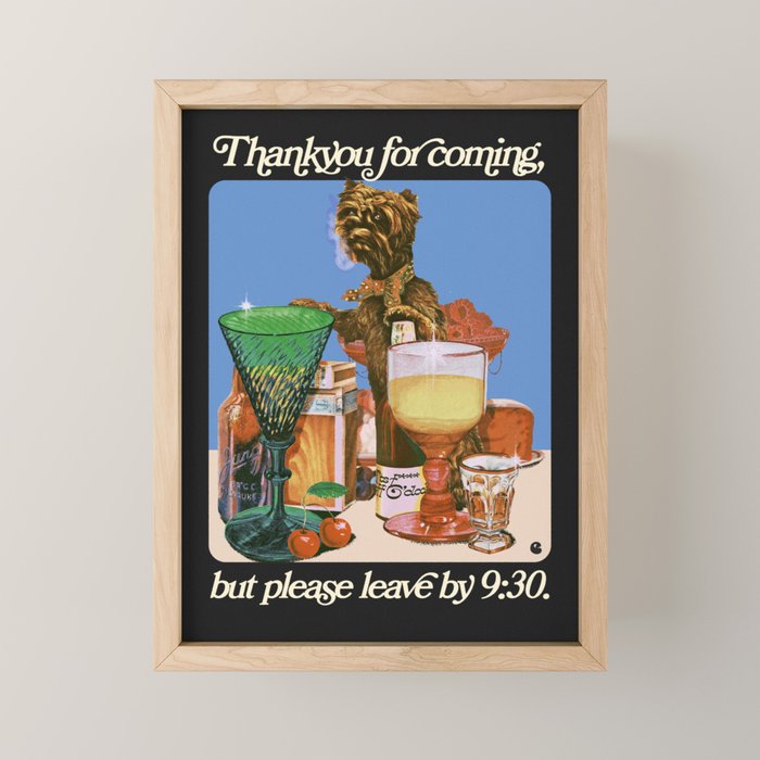 Leave by Nine Thirty - Collage Art Mini Art Print Gallery Image 1