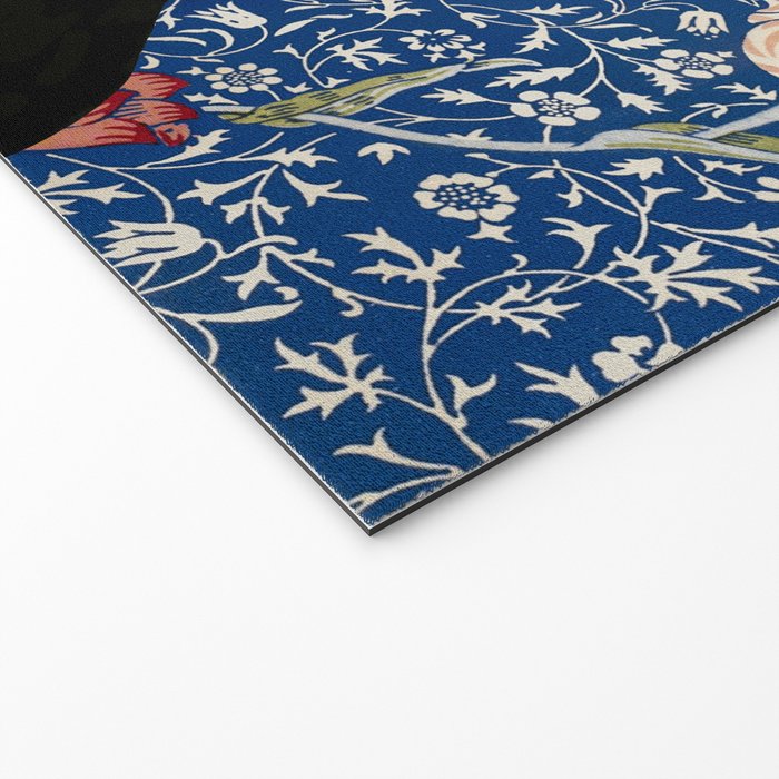 Woman  Blowing a pink Bubble gum with vintage Medway tapestry Welcome Mat Gallery Image 2