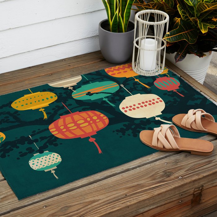 Lanterns Outdoor Rug Gallery Image 2