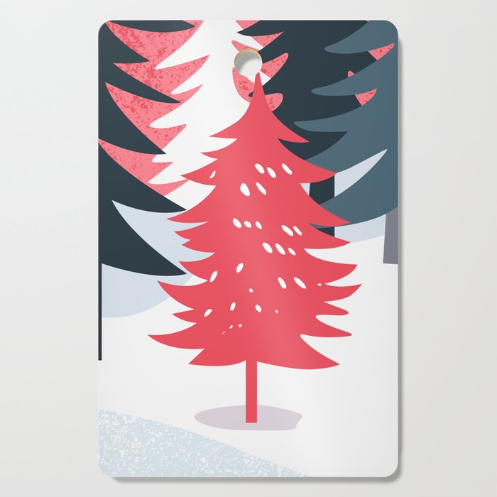 Winter christmas pine tree forest art Cutting Board Gallery Image 1