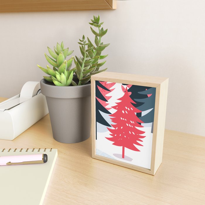 Winter christmas pine tree forest art Mini Art Print Gallery Image 2