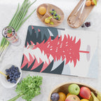 Winter christmas pine tree forest art Cutting Board Gallery Image 2