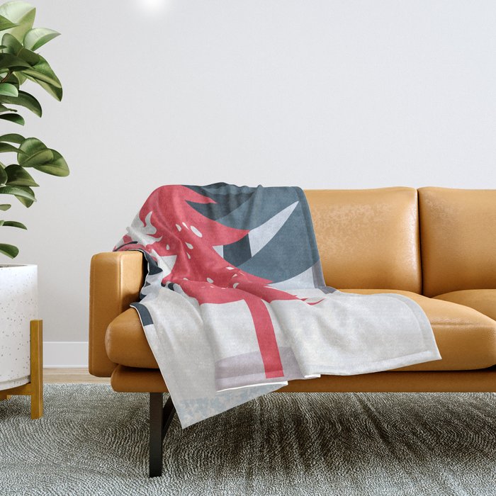 Winter christmas pine tree forest art Throw Blanket Gallery Image 1